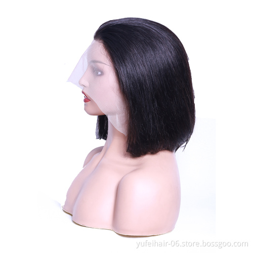 Cheap 10 inch peruvian short bob transparent lace front wig raw virgin wig vendors 5x5 hd lace frontal human hair wigs